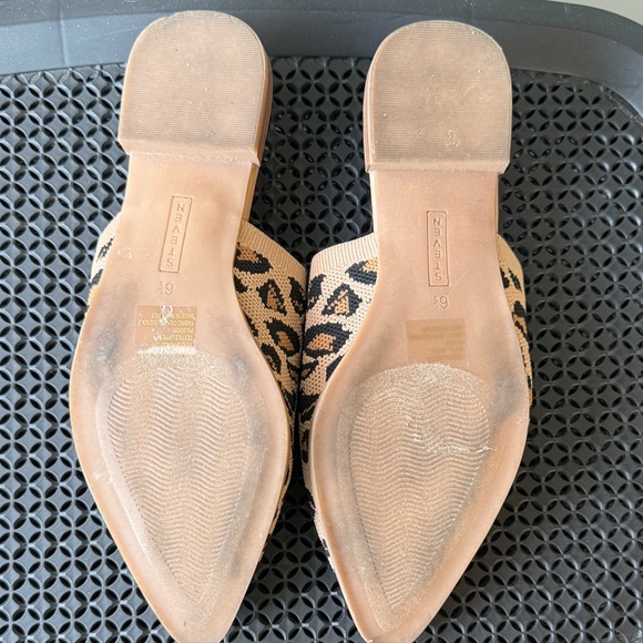 STEVEN New York Leopard Knit Pointed Mules in Tan and Black - Picture 4 of 5